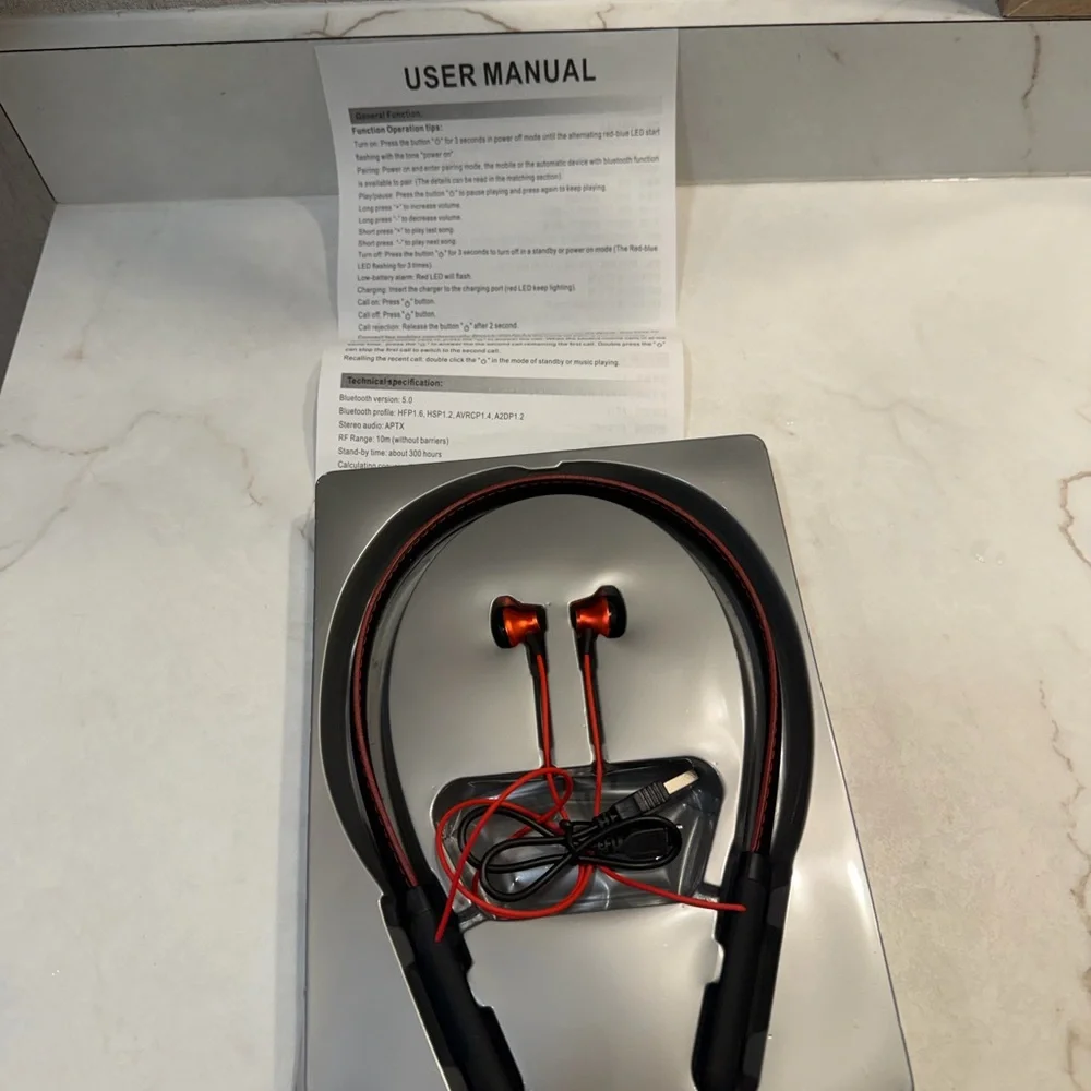 G8 Neckband Sport Earphones -‎ Red and Black